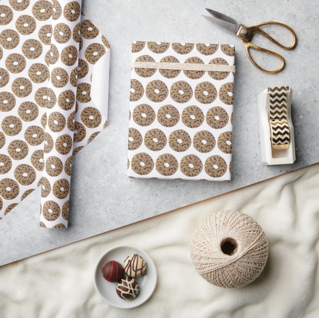 Papier Cadeau Tout Pavot Sésame Graine Bagel Petit déjeuner (Artisanat)