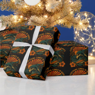 Papier Cadeau Tout Vient En Vagues Rétro