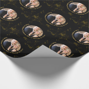 Papier Cadeau TOUTE PHOTO Mariage D'Anniversaire En Marbre Noir