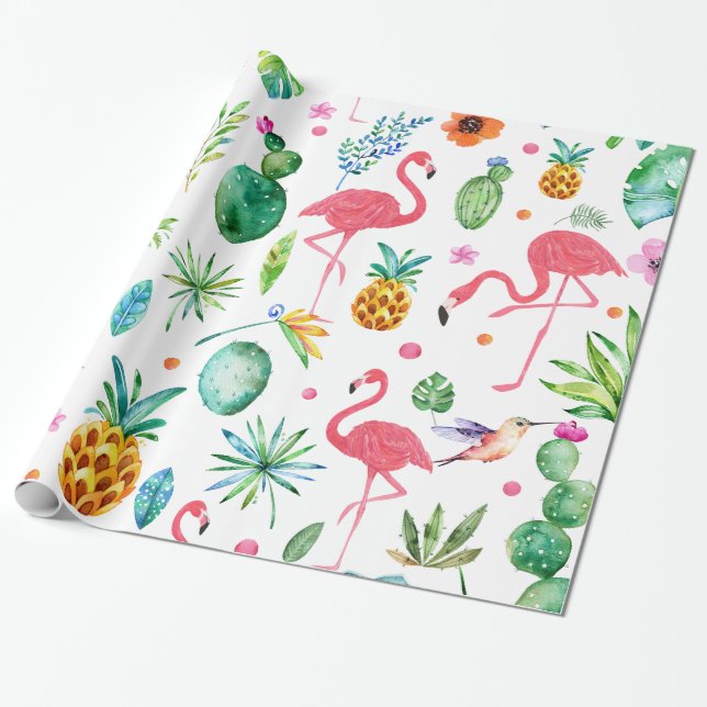 Papier Cadeau Toutes les choses Fleurs tropicales Plantes & oise (Déroulé)