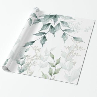 Papier Cadeau Toutes les Occasions Envelopper Jade Grisé Vert Bo