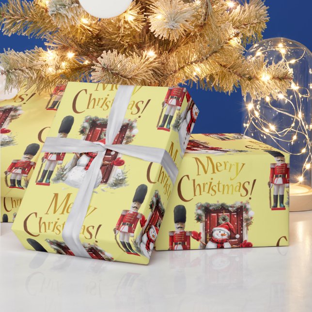 Papier Cadeau Toy British Soldier Bearskin casquette et Snowman (Vacances)