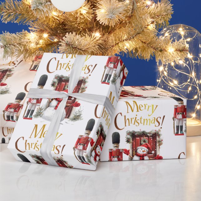 Papier Cadeau Toy British Soldier Bearskin casquette et Snowman (Vacances)