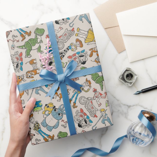 Papier Cadeau Toy Story 4 | Motif de jeton de caractère rétro (Cadeaux)