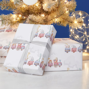 Papier Cadeau Toy Train All Aboard Anniversaire invitation, Zoo 