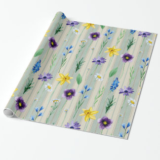 Papier Cadeau Traces florales