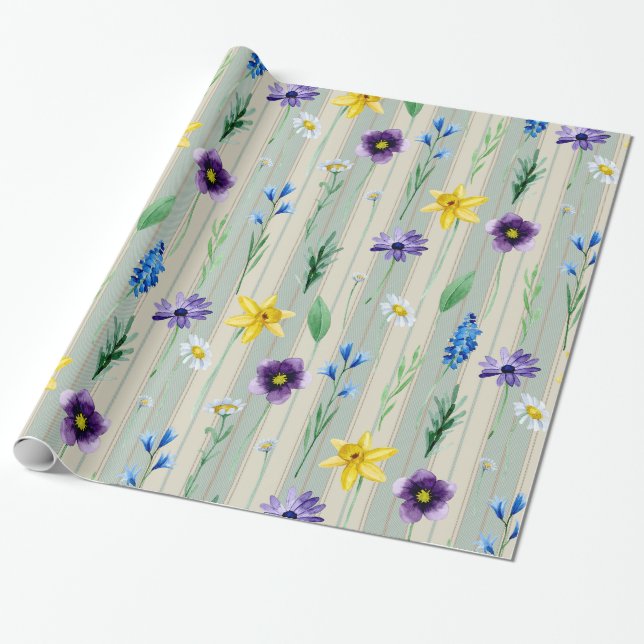 Papier Cadeau Traces florales (Déroulé)