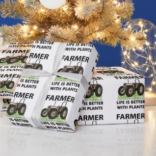 Papier Cadeau Tracteur agricole champ agriculteur