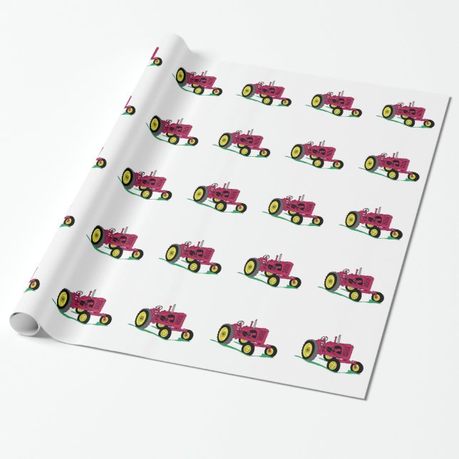 Papier Cadeau Tracteur classique (Déroulé)