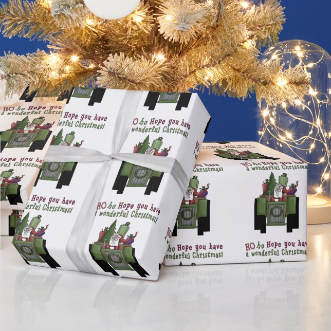 Papier Cadeau Tracteur Père Noël Papier d'emballage de vacances (Vacances)
