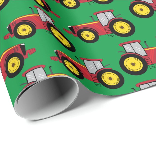Papier Cadeau Tracteurs agricoles agricoles (Coin rond)