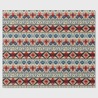 Papier Cadeau Traditional Folk Embroidery Stripe  Pattern