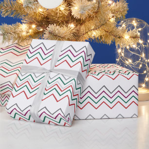 Papier Cadeau Traditionnel Noël tendance & chic Zig zag
