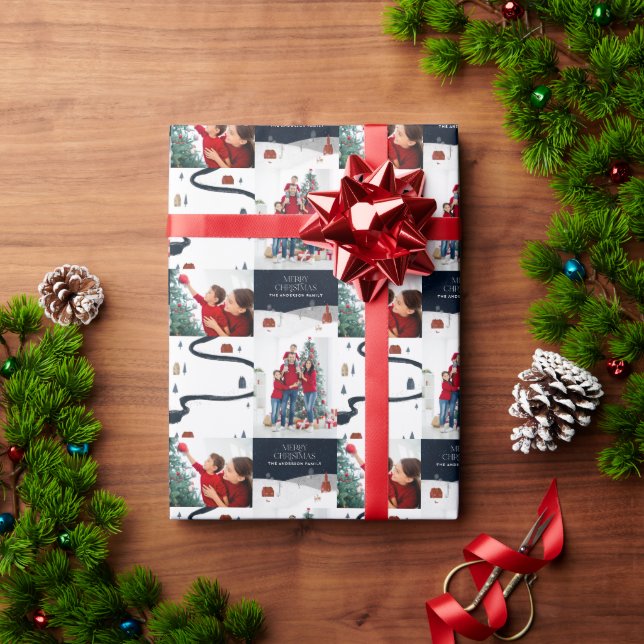 Papier Cadeau Traditionnel Russe 2 photo hiver Joyeux Noël (Cadeau de vacances)