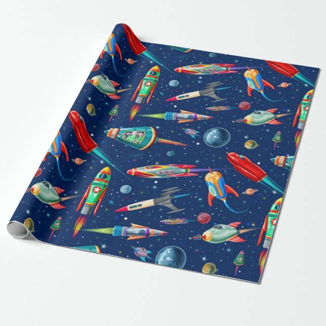 Papier Cadeau trafic de roquettes dans l'espace (Déroulé)