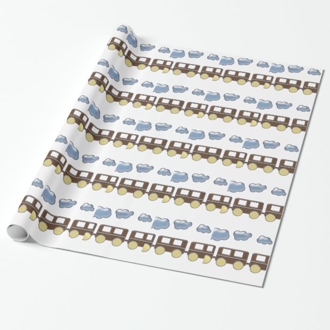 Papier Cadeau Train Choo Choo (Déroulé)