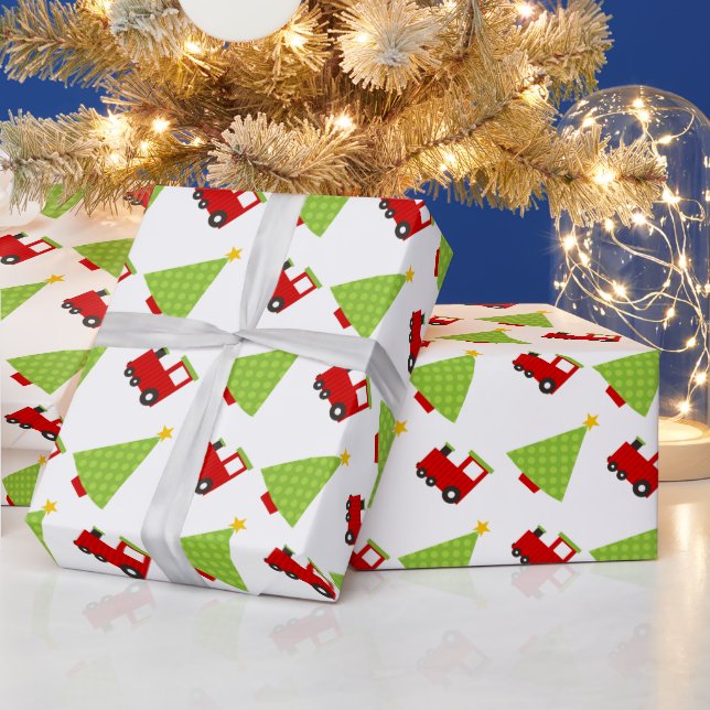 Papier Cadeau Train d'arbre de Noël (Vacances)