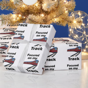 Papier Cadeau Train Électrique Concentré Sur Ma Voie Citation In