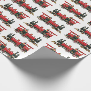 Papier Cadeau Train Rouge 