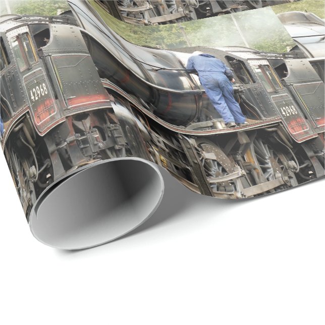 PAPIER CADEAU TRAINS À VAPEUR (Coin rond)