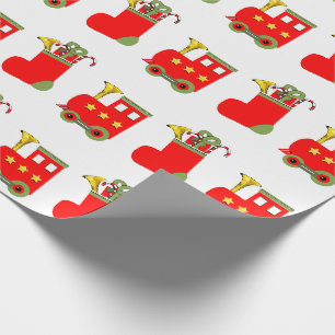 Papier Cadeau Trains de Noël