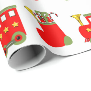 Papier Cadeau Trains de Noël