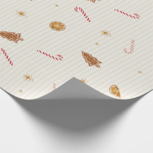 Papier Cadeau Traitements de Noël Pain d'épices + Sucres de ca