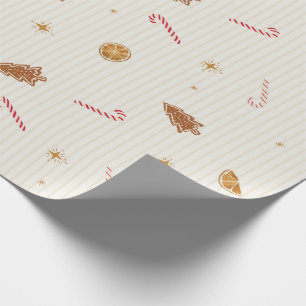 Papier Cadeau Traitements de Noël Pain d'épices + Sucres de cann