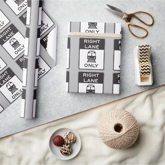 Papier Cadeau Tramway à droite seulement (Créateur téléchargé)