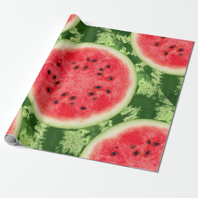 Papier Cadeau Tranche de fruit de pastèque (Déroulé)