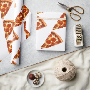 Papier Cadeau Tranche de pizza pepperoni classique de SlipperyJo