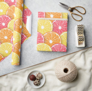 Papier Cadeau Tranches d'agrumes