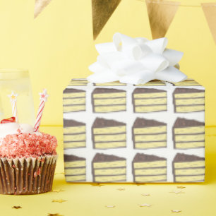 Papier Cadeau Tranches de gâteau jaune Dessert de cuisson