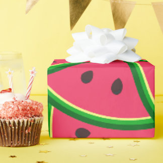 Papier Cadeau Tranches de pastèque fantaisistes mignonnes 