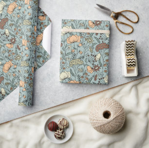 Papier Cadeau Tranquille Turquoise prairie De Fleurs sauvages