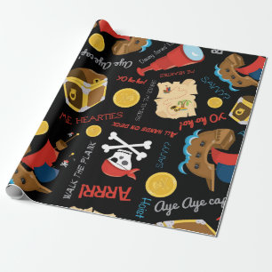 Papier Cadeau Treasure Dark Island Party Pirate Wrapate Papier