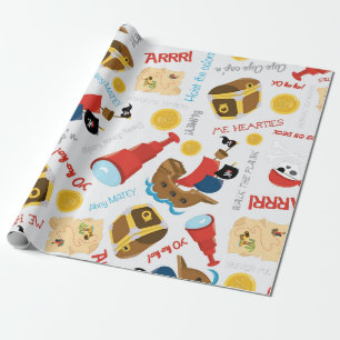 Papier Cadeau Treasure Island Party Pirate Wrapate Papier