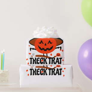 Papier Cadeau Treck Trat Citrouille Sourire