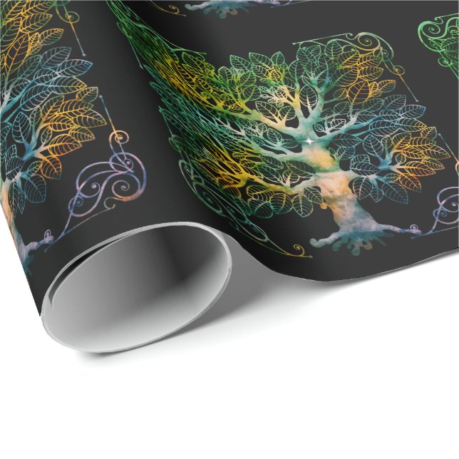 Papier Cadeau Tree of Life (Coin rond)