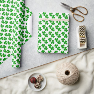 Papier Cadeau Trèfle Chanceux