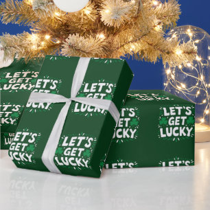 Papier Cadeau Trèfle Chanceux Drôle de Saint-Patrick