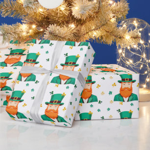 Papier Cadeau Trèfle de lutin jour de la Saint-Patrick