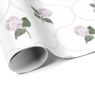 Papier Cadeau Trellis Floral de Jardin Hydrangea Rose
