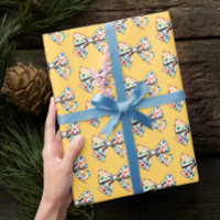 Trendy mignon Fun Colorful Bow Yellow Ribbon Motif