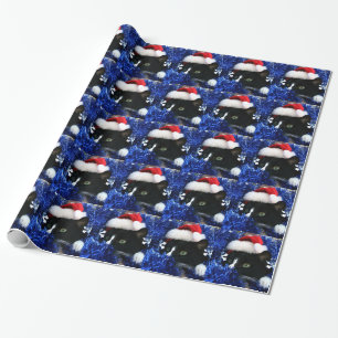 Papier Cadeau Tresse noire et blanche de casquette de Noël de