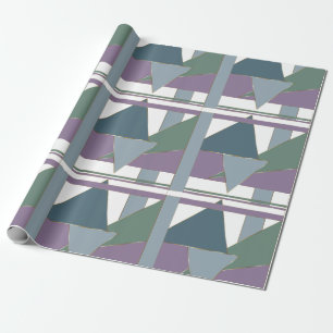 Papier Cadeau Triangle géométrique Motif bleu violet vert