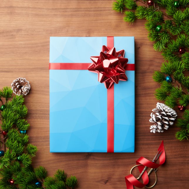 Papier Cadeau Triangle motif de maillage géométrique dégradé cya (Cadeau de vacances)