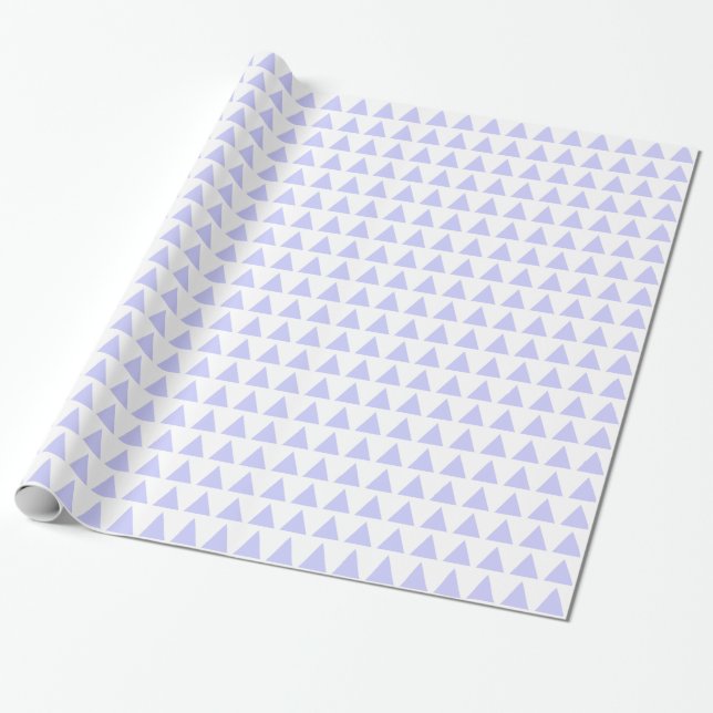 Papier Cadeau Triangles - Bleu en poudre sur blanc (Déroulé)
