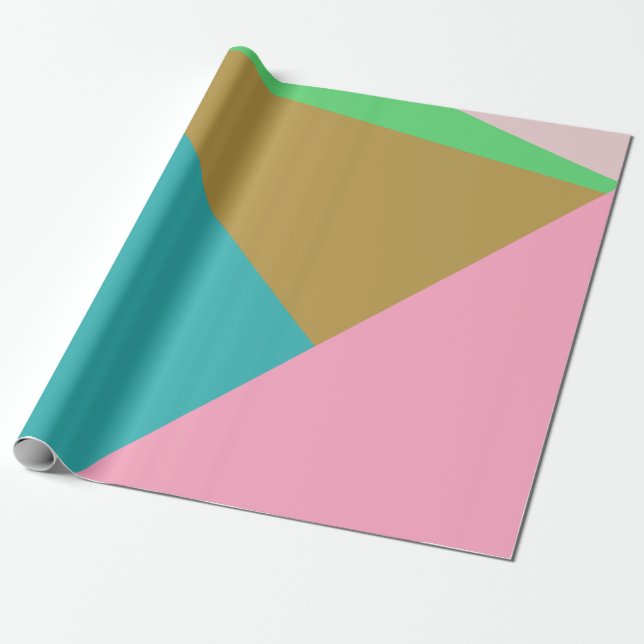 Papier Cadeau Triangles de blocs de couleurs de géométrie Abstra (Déroulé)