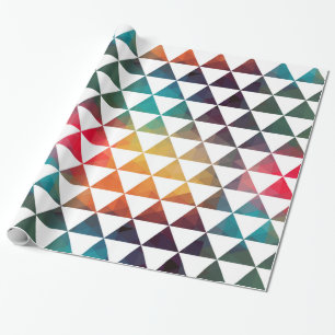Papier Cadeau Triangles géométriques modernes colorés